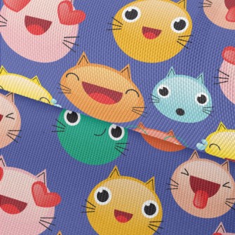 Colorful Cat Emoji Waterproof Oxford
