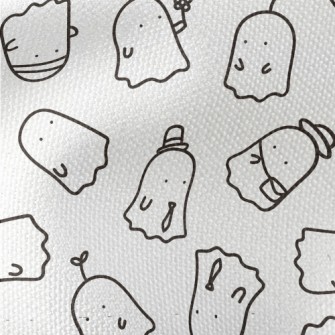 Hand Drawn Cute Little Ghost Waterproof Canvas