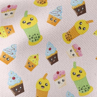 Cup Cake With Bubble Tea Waterproof Canvas