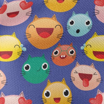 Colorful Cat Emoji Waterproof Canvas