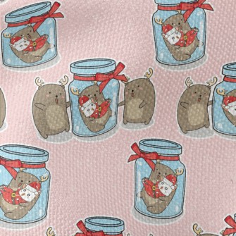 Elk And Christmas Cat Waterproof Canvas