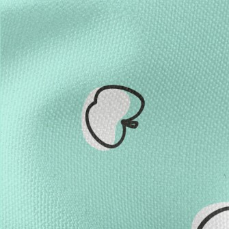 White Apple Silhouette Waterproof Canvas