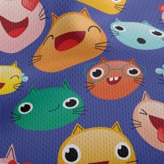 Colorful Cat Emoji Athletic Mesh Flat Back