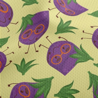 Eggplant Pocket Athletic Mesh Flat Back