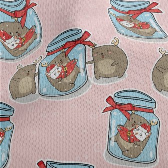 Elk And Christmas Cat Athletic Mesh Flat Back