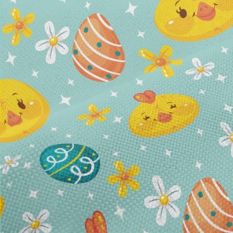 Happy Chick And Easter Eggs Performance Linen