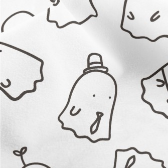 Hand Drawn Cute Little Ghost Micro Fleece
