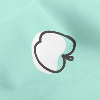 White Apple Silhouette Micro Fleece