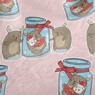 Elk And Christmas Cat Minky