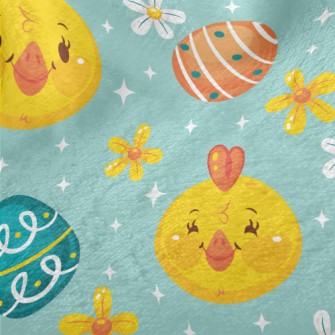Happy Chick And Easter Eggs Minky