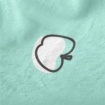 White Apple Silhouette Minky