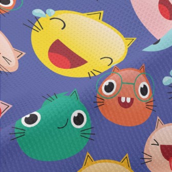 Colorful Cat Emoji Piqué