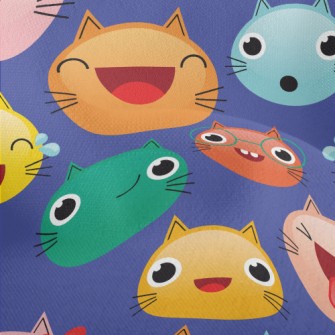 Colorful Cat Emoji Lightweight Performance Linen