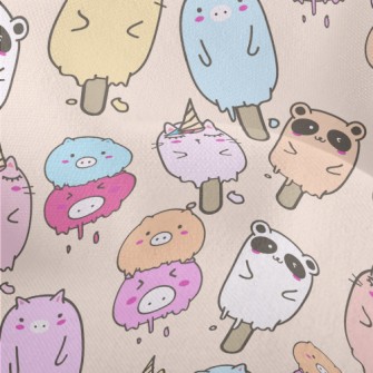 Cute Animal Ice Cream Lightweight Performance Linen
