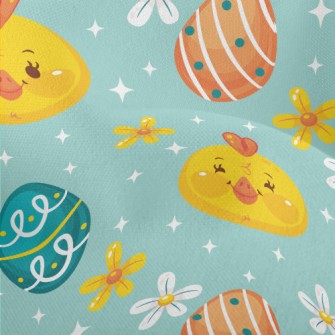 Happy Chick And Easter Eggs Lightweight Performance Linen