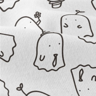 Hand Drawn Cute Little Ghost Modern Jersey