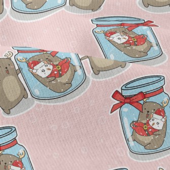 Elk And Christmas Cat Modern Jersey