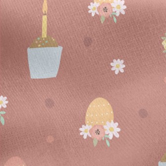 Easter Cup Cakes Jersey Backed Fleece