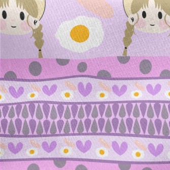 Girl With Breakfast Jersey Backed Fleece