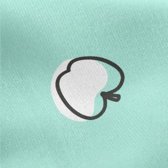 White Apple Silhouette Jersey Backed Fleece