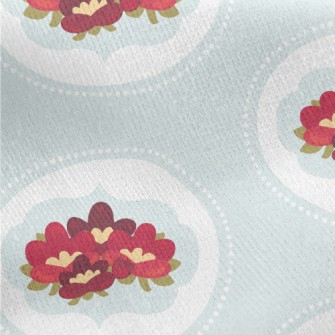 Cartoon Elegant Flowers Jersey Backed Fleece
