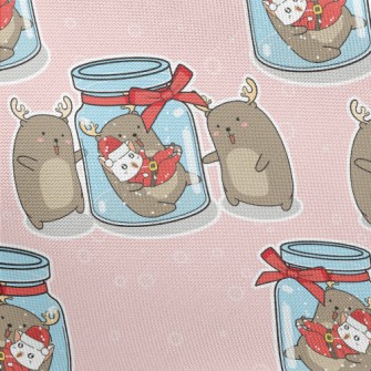 Elk And Christmas Cat Pongee