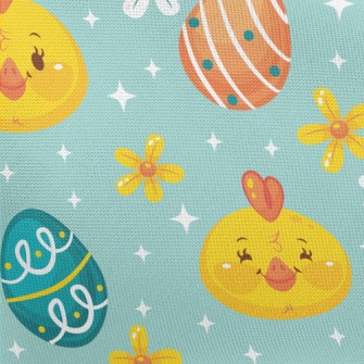 Happy Chick And Easter Eggs Pongee
