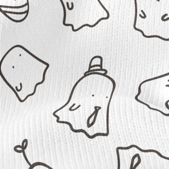 Hand Drawn Cute Little Ghost Stretch Jersey