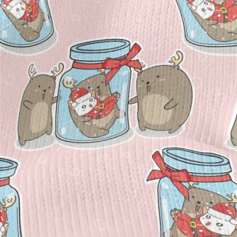 Elk And Christmas Cat Stretch Jersey