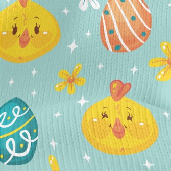 Happy Chick And Easter Eggs Stretch Jersey