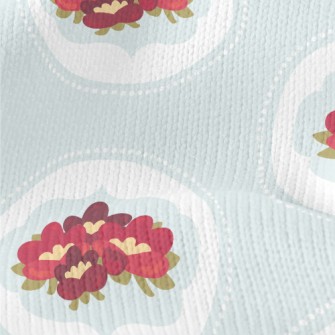 Cartoon Elegant Flowers Stretch Jersey