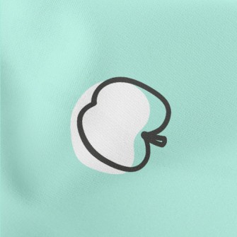 White Apple Silhouette Lightweight Cotton Poplin