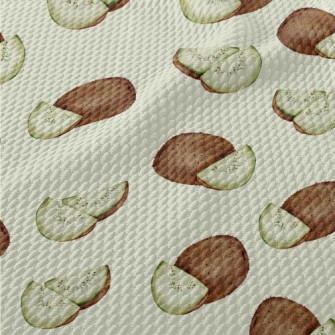 Watercolor Hand Drawn Kiwi Fru Birdseye Piqué