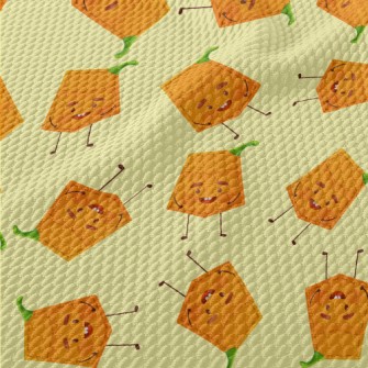 Pumpkin Shape Pocket Birdseye Piqué