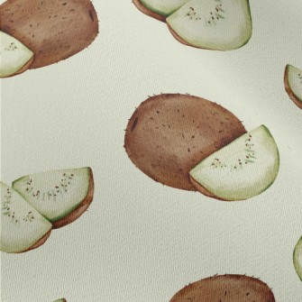 Watercolor Hand Drawn Kiwi Fru Chiffon