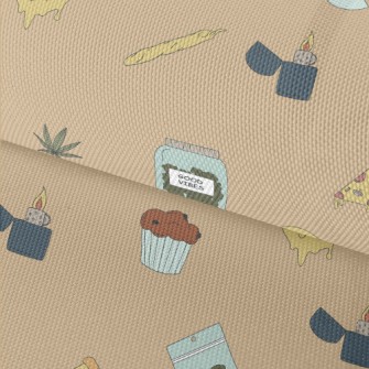 Hand Drawn Marijuana And Pizza Waterproof Oxford