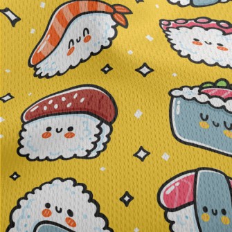 Fun Cartoon Sushi Athletic Mesh Flat Back