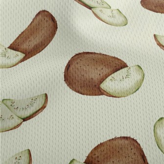 Watercolor Hand Drawn Kiwi Fru Athletic Mesh Flat Back