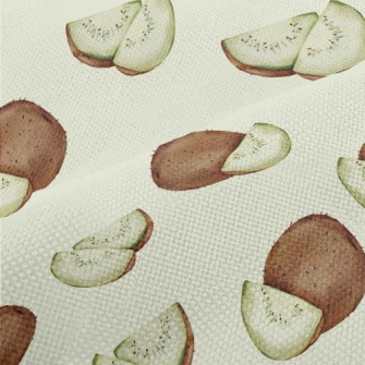 Watercolor Hand Drawn Kiwi Fru Performance Linen