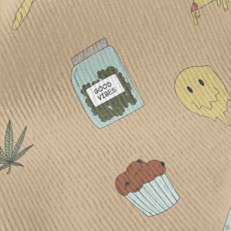 Hand Drawn Marijuana And Pizza Standard Corduroy