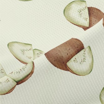 Watercolor Hand Drawn Kiwi Fru Piqué