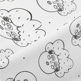 Funny Hand Drawn Woman Piqué