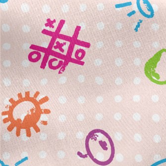 TicTacToe Doodle Jersey Backed Fleece
