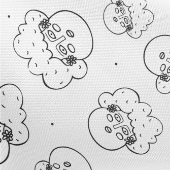 Funny Hand Drawn Woman Pongee