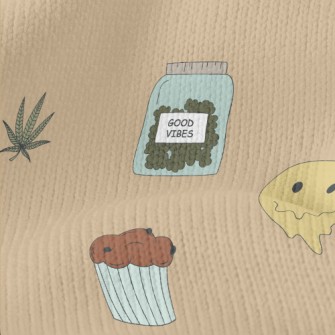 Hand Drawn Marijuana And Pizza Stretch Jersey