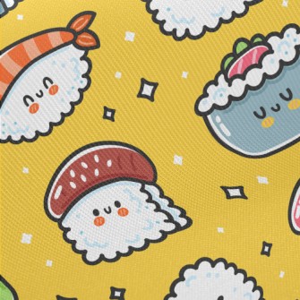 Fun Cartoon Sushi Midweight Cotton Poplin