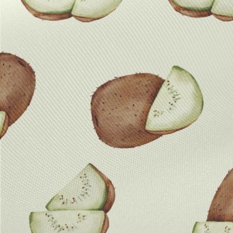 Watercolor Hand Drawn Kiwi Fru Midweight Cotton Poplin