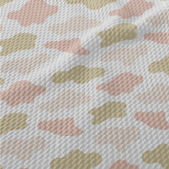 Brown Pink Splash Pattern Birdseye Piqué