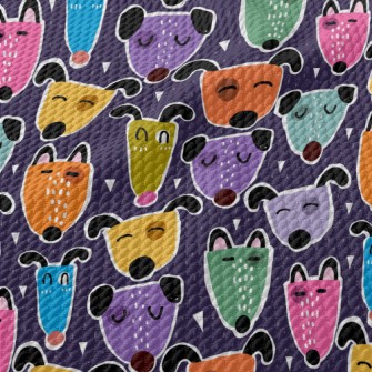 Brightly Colored Dogs Birdseye Piqué