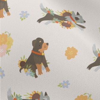 Cute Color Blocks Of Rottweile Chiffon